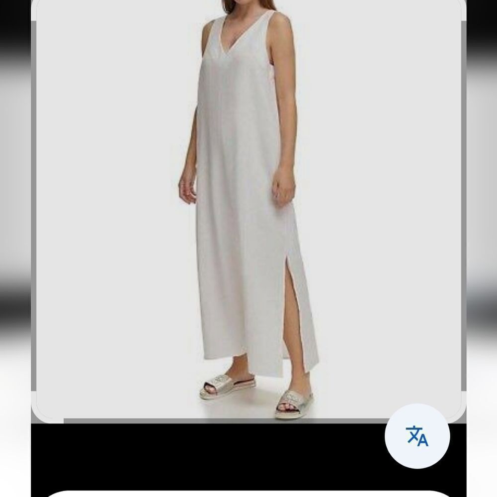 Pur White Sleeveless Slit Sundress Resort Wear